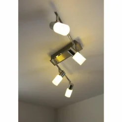 Luminaires Trio Plafonnier Trio 8214 LED Aluminium, Chrome, Acier inoxydable, 4 lumières