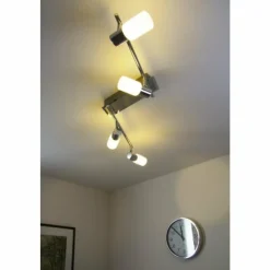 Luminaires Trio Plafonnier Trio 8214 LED Aluminium, Chrome, Acier inoxydable, 4 lumières