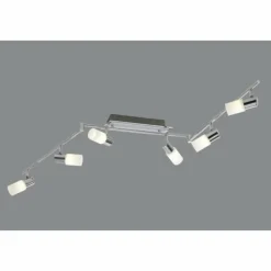 Luminaires Trio Plafonnier Trio 8214 LED Aluminium, Chrome, Acier inoxydable, 6 lumières