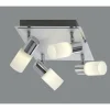 Luminaires Trio Plafonnier Trio 8214 LED Aluminium, Chrome, Acier inoxydable, 4 lumières