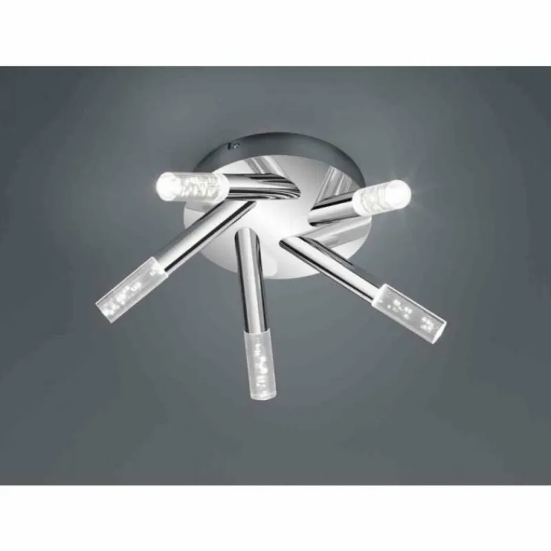 Luminaires Trio Plafonnier Trio 2824 LED Chrome, 5 lumières* Éclairage Led