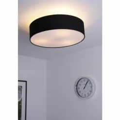 Lampes En Tissu-Luminaires Trio Plafonnier Trio 3033 Nickel mat, Noir, 3 lumières