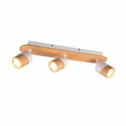 Lampes En Bois-Luminaires Trio Plafonnier Trio Aruni Écru, 3 lumières