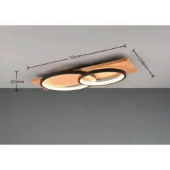 Lampes En Bois-Luminaires Trio Plafonnier Trio Barca LED Écru, Noir, 1 lumière
