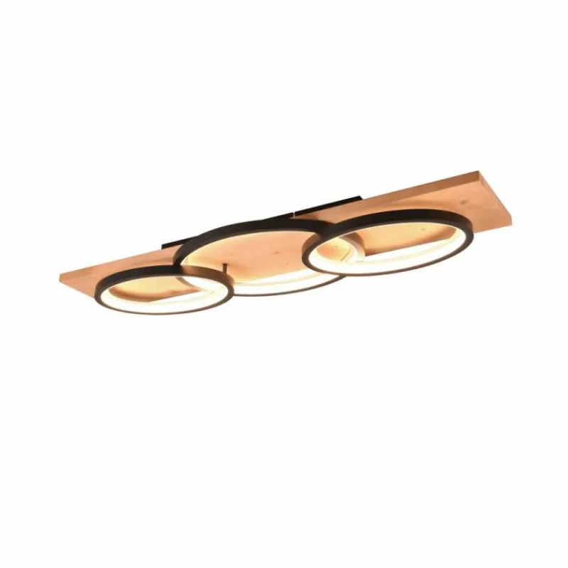 Lampes En Bois-Luminaires Trio Plafonnier Trio Barca LED Écru, Noir, 1 lumière