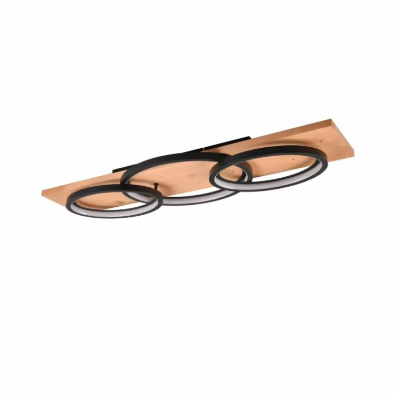 Lampes En Bois-Luminaires Trio Plafonnier Trio Barca LED Écru, Noir, 1 lumière