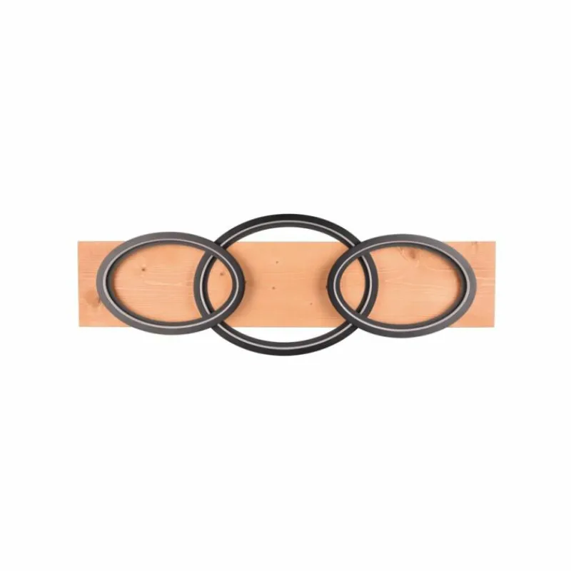 Lampes En Bois-Luminaires Trio Plafonnier Trio Barca LED Écru, Noir, 1 lumière