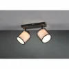 Lampes En Tissu-Luminaires Trio Plafonnier Trio Burton Noir, 2 lumières