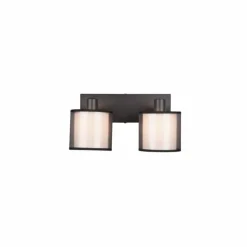 Lampes En Tissu-Luminaires Trio Plafonnier Trio Burton Noir, 2 lumières