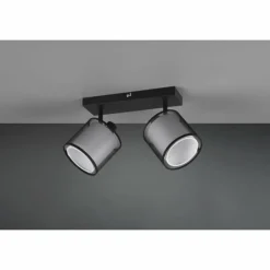 Lampes En Tissu-Luminaires Trio Plafonnier Trio Burton Noir, 2 lumières