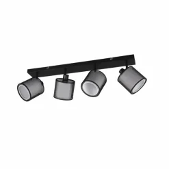 Lampes En Tissu-Luminaires Trio Plafonnier Trio Burton Noir, 4 lumières