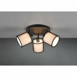 Lampes En Tissu-Luminaires Trio Plafonnier Trio Burton Noir, 3 lumières