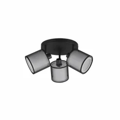 Lampes En Tissu-Luminaires Trio Plafonnier Trio Burton Noir, 3 lumières