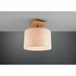 Lampes En Tissu-Luminaires Trio Plafonnier Trio Elmau Brun foncé, Nickel mat, 1 lumière