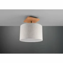 Lampes En Tissu-Luminaires Trio Plafonnier Trio Elmau Brun foncé, Nickel mat, 1 lumière