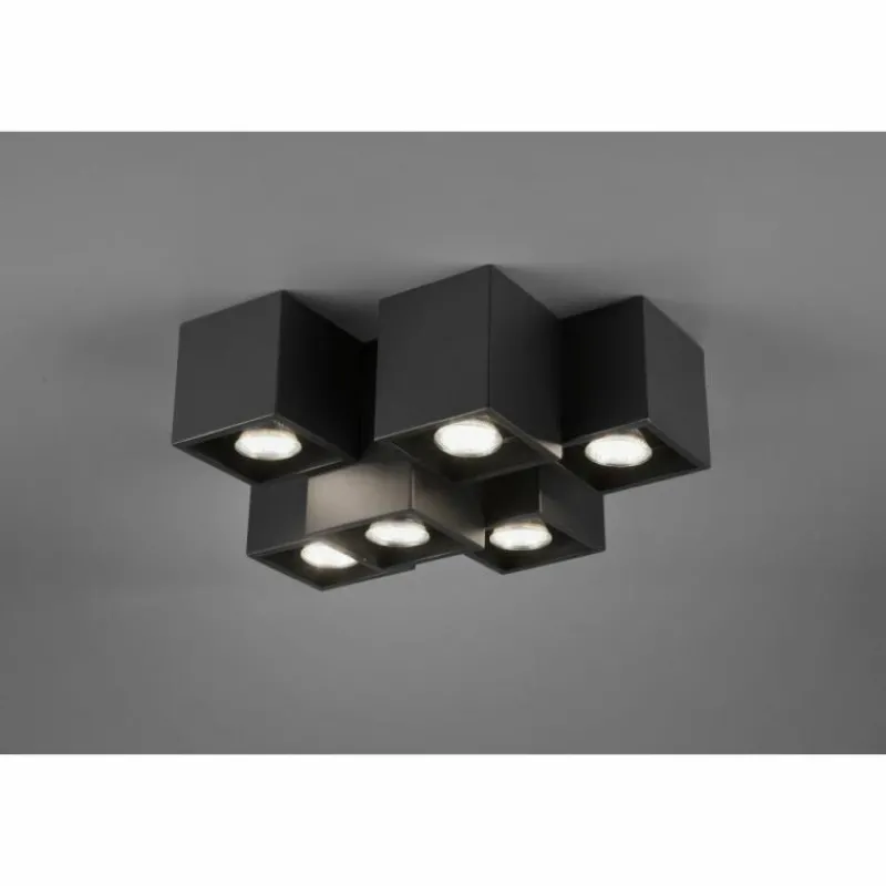 Luminaires Trio Plafonnier Trio Fernando Noir, 6 lumières* Plafonniers