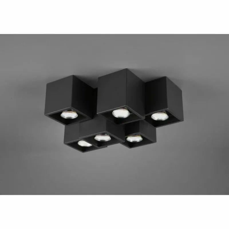 Luminaires Trio Plafonnier Trio Fernando Noir, 6 lumières* Plafonniers