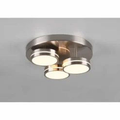 Luminaires Trio Plafonnier Trio Franklin LED Nickel mat, 3 lumières* Éclairage Led