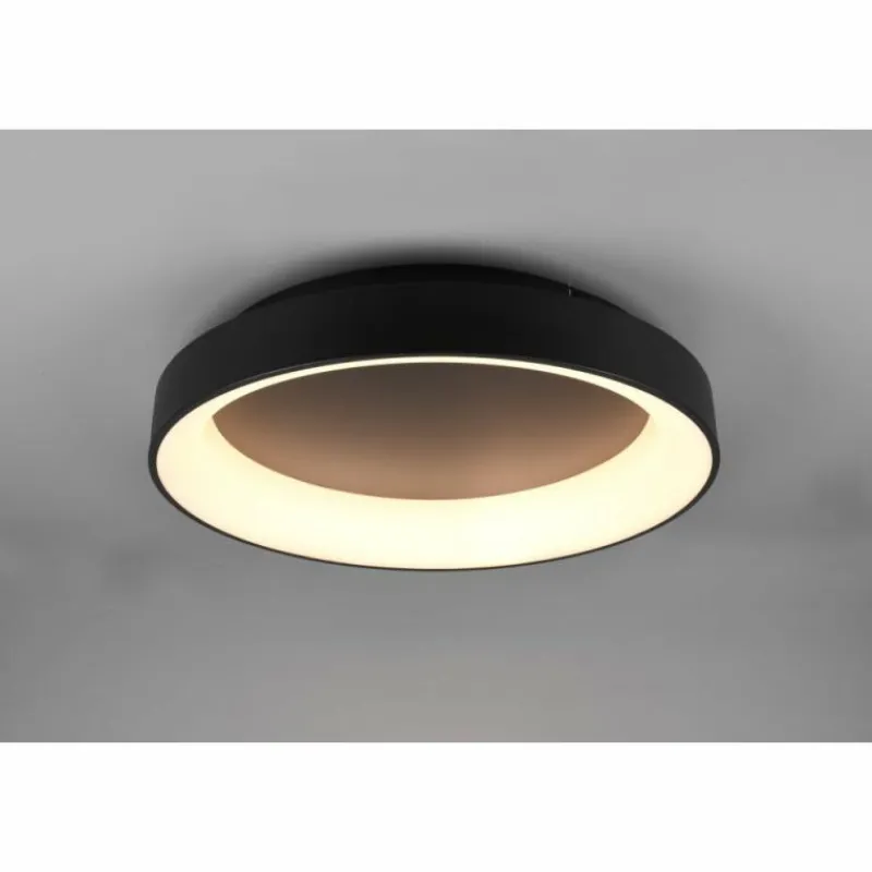 Luminaires Trio Plafonnier Trio Girona LED Noir, 1 lumière, Télécommandes* Éclairage Led