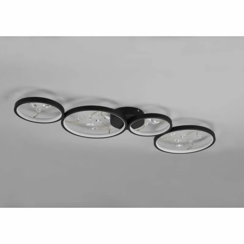 Luminaires Trio Plafonnier Trio Groovy LED Noir, 1 lumière* Éclairage Led