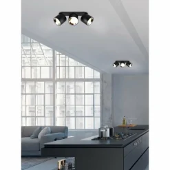 Luminaires Trio Plafonnier Trio GUAYANA Noir, 3 lumières* Spots Et Projecteurs