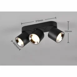Luminaires Trio Plafonnier Trio GUAYANA Noir, 3 lumières* Spots Et Projecteurs