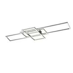 Lampes Industrielles-Luminaires Trio Plafonnier Trio Irvine LED Nickel mat, 1 lumière, Télécommandes