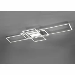 Lampes Industrielles-Luminaires Trio Plafonnier Trio Irvine LED Nickel mat, 1 lumière, Télécommandes