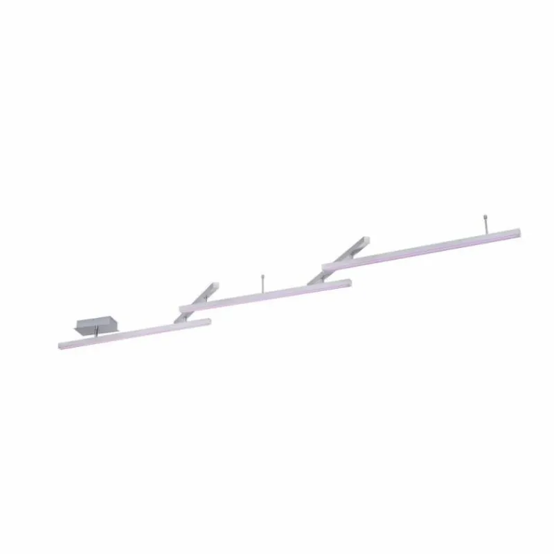 Luminaires Trio Plafonnier Trio Leuchten WiZ MELBY LED Nickel mat, 1 lumière, Télécommandes, Changeur de couleurs