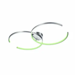 Luminaires Trio Plafonnier Trio Leuchten WIZ CITIZEN LED Nickel mat, 2 lumières, Télécommandes, Changeur de couleurs