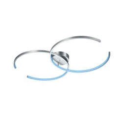 Luminaires Trio Plafonnier Trio Leuchten WIZ CITIZEN LED Nickel mat, 2 lumières, Télécommandes, Changeur de couleurs