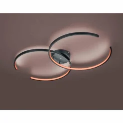 Luminaires Trio Plafonnier Trio Leuchten WIZ CITIZEN LED Noir, 2 lumières, Télécommandes, Changeur de couleurs