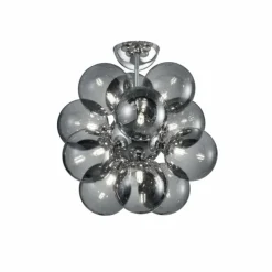 Suspension Verre Fumé-Luminaires Trio Plafonnier Trio Leuchten ALICIA Chrome, 12 lumières