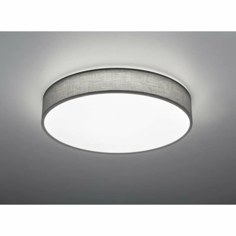 Lampes En Tissu-Luminaires Trio Plafonnier Trio LUGANO LED Gris, 1 lumière, Télécommandes