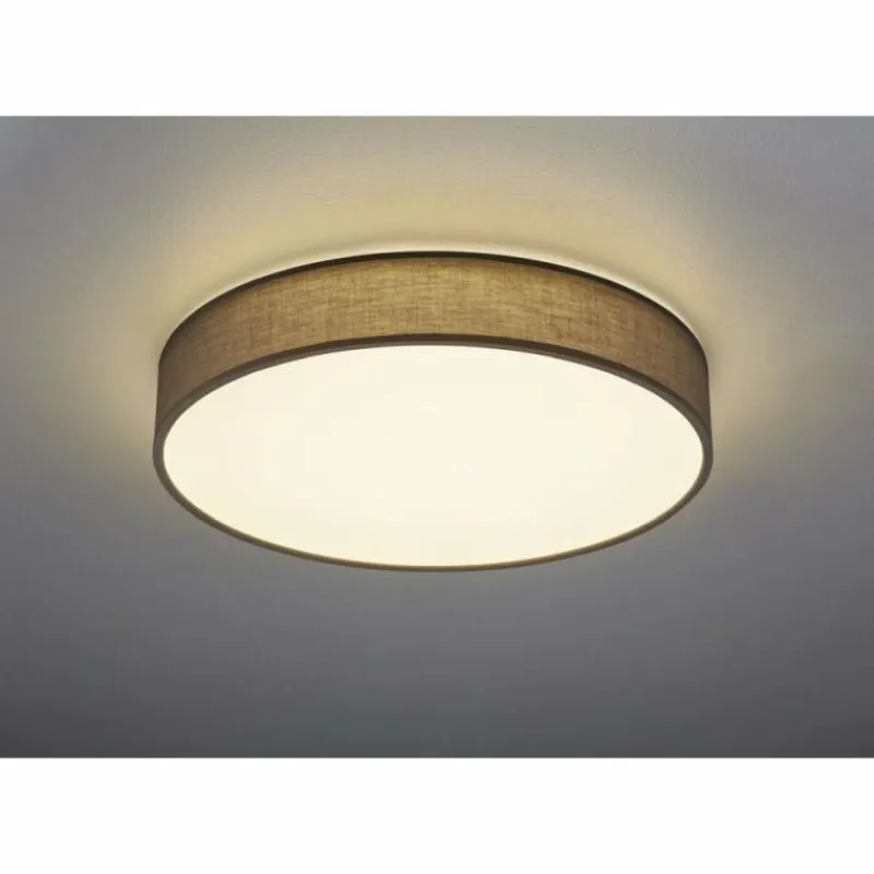 Lampes En Tissu-Luminaires Trio Plafonnier Trio LUGANO LED Gris, 1 lumière, Télécommandes