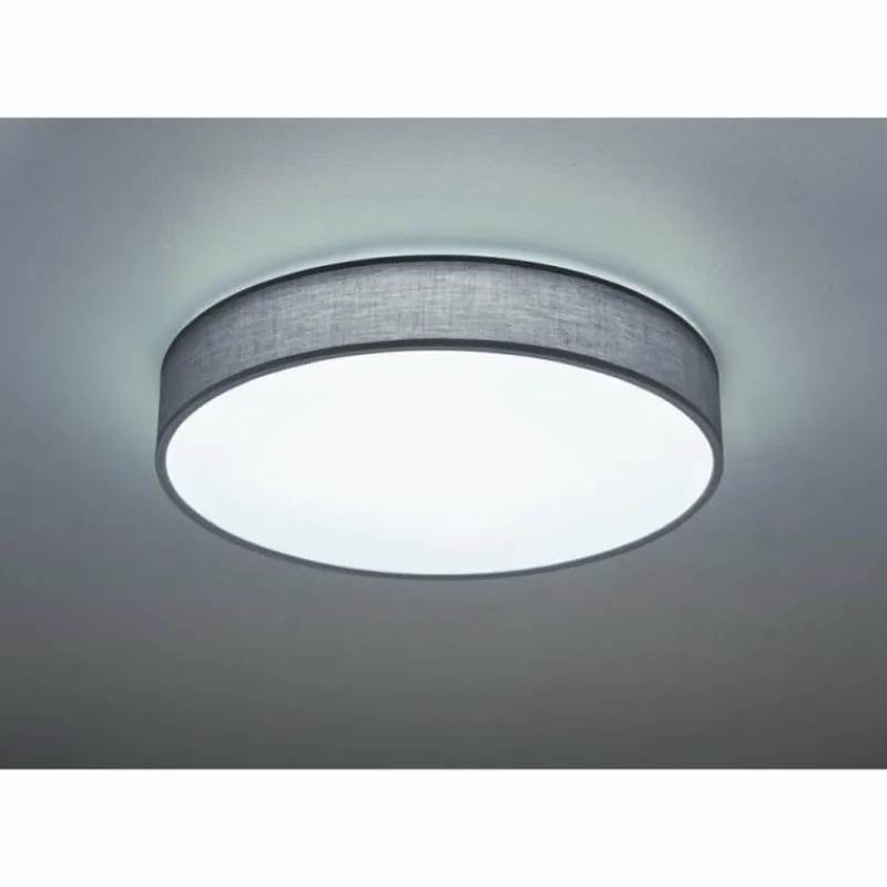 Lampes En Tissu-Luminaires Trio Plafonnier Trio LUGANO LED Gris, 1 lumière, Télécommandes