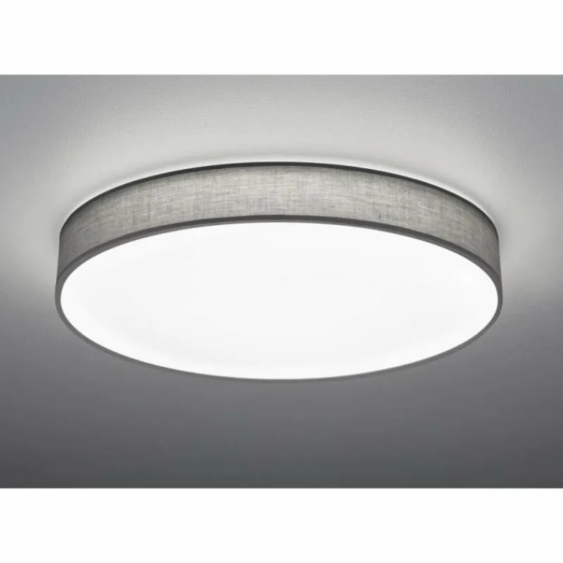 Lampes En Tissu-Luminaires Trio Plafonnier Trio LUGANO LED Gris, 1 lumière, Télécommandes