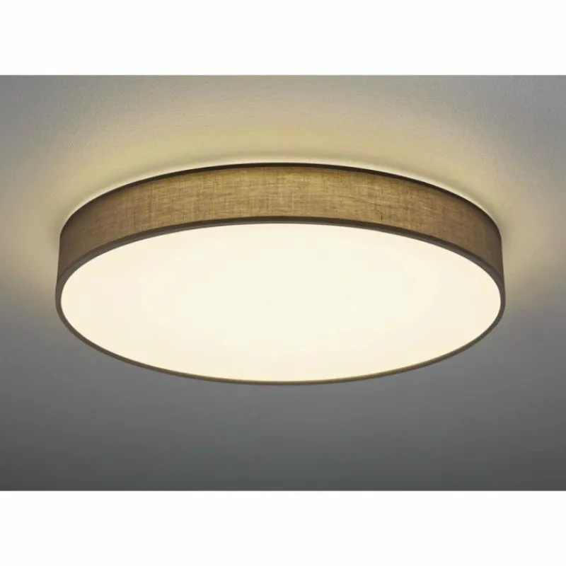 Lampes En Tissu-Luminaires Trio Plafonnier Trio LUGANO LED Gris, 1 lumière, Télécommandes