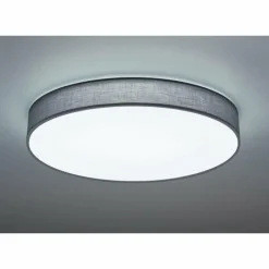 Lampes En Tissu-Luminaires Trio Plafonnier Trio LUGANO LED Gris, 1 lumière, Télécommandes