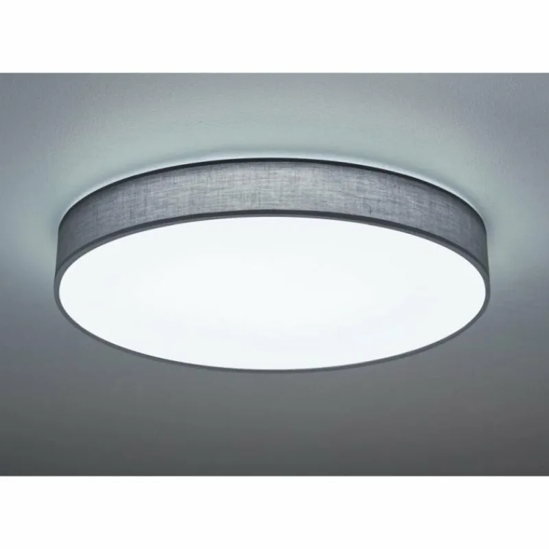Lampes En Tissu-Luminaires Trio Plafonnier Trio LUGANO LED Gris, 1 lumière, Télécommandes