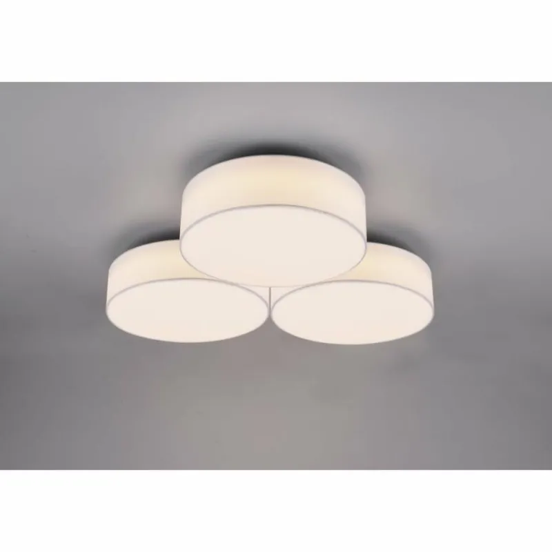 Lampes En Tissu-Luminaires Trio Plafonnier Trio Lugano LED Blanc, 1 lumière