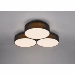 Lampes En Tissu-Luminaires Trio Plafonnier Trio Lugano LED Noir, 1 lumière