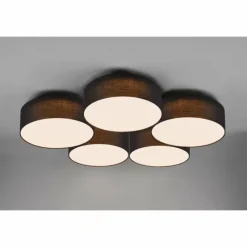 Lampes En Tissu-Luminaires Trio Plafonnier Trio Lugano LED Noir, 1 lumière