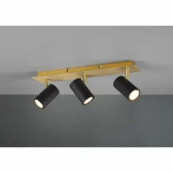 Lampes Dorées-Luminaires Trio Plafonnier Trio MARLEY Noir doré, 3 lumières