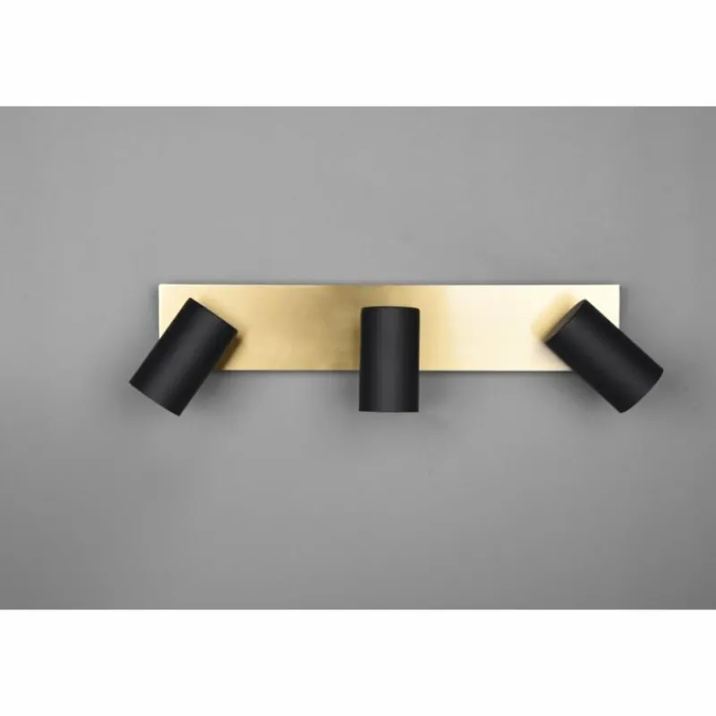 Lampes Dorées-Luminaires Trio Plafonnier Trio MARLEY Noir doré, 3 lumières
