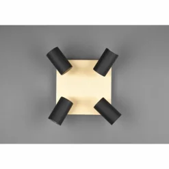Lampes Dorées-Luminaires Trio Plafonnier Trio MARLEY Noir doré, 4 lumières
