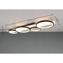 Lampes En Bois-Luminaires Trio Plafonnier Trio Medera LED Noir, Blanc, 1 lumière