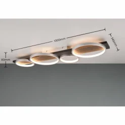 Lampes En Bois-Luminaires Trio Plafonnier Trio Medera LED Noir, Titane, 1 lumière