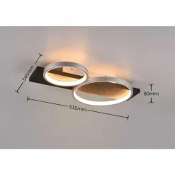 Lampes En Bois-Luminaires Trio Plafonnier Trio Medera LED Noir, Titane, 1 lumière