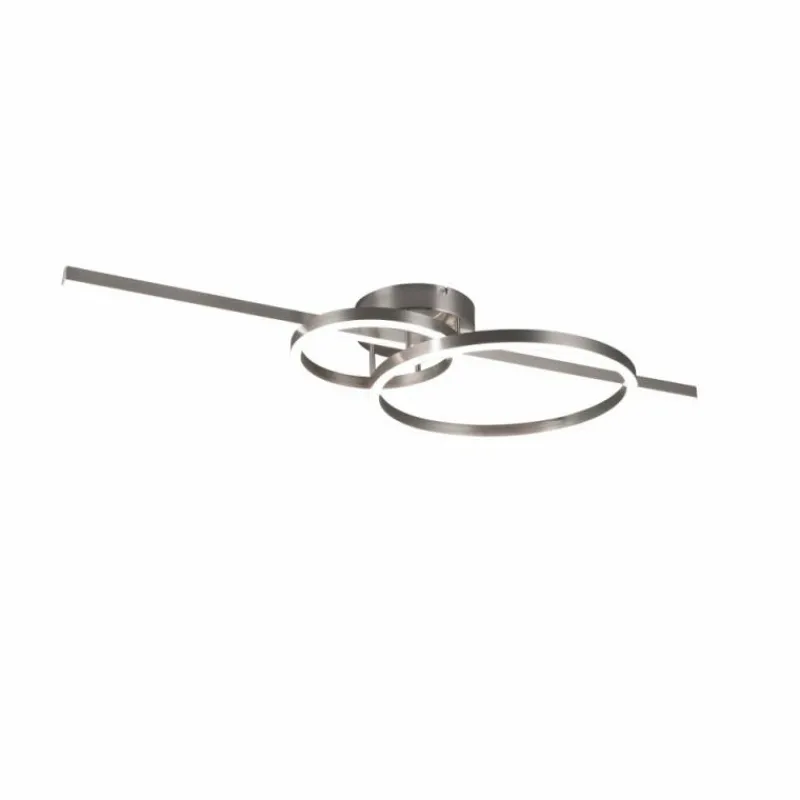 Luminaires Trio Plafonnier Trio MONTILLA LED Nickel mat, 1 lumière, Télécommandes* Éclairage Led